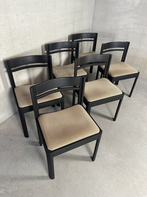 6X Vintage 1970’S Brutalist Eetkamerstoelen