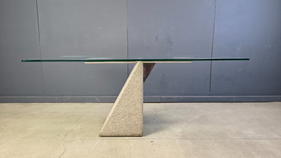 Image 1 of Concrete dining table by Giovanni Offredi for Saporiti 1970s