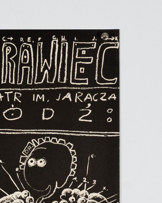 Mrozek Krawiec – 1978 – Poster teatrale vintage originale di Kenarf Iksyeiworats – Moderno Mid-Century – (photo 5 of 8)