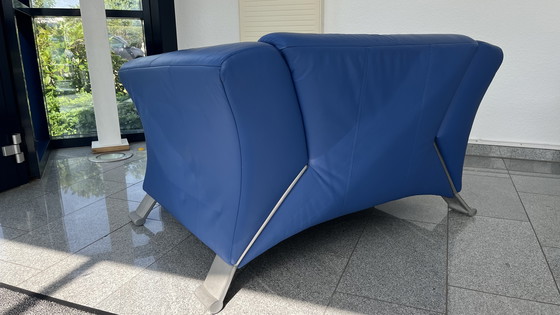 Image 1 of Sedia lounge design Rolf Benz tipo 322 bassa in pelle blu