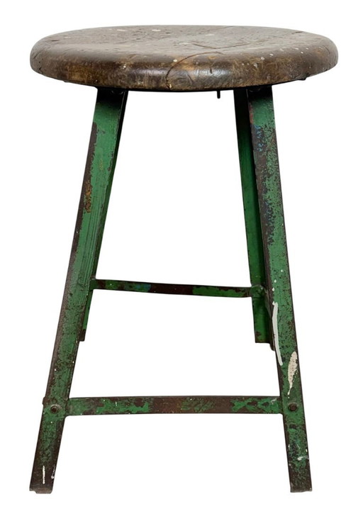 Green Industrial Workshop Stool, 1960s