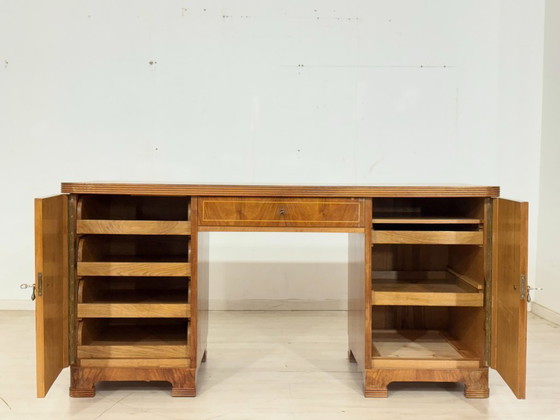 Image 1 of Beautiful Art Deco desk / vintage office desk / work table / table