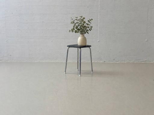 Tabouret Kelko avec assise en similicuir noir, années 1960
