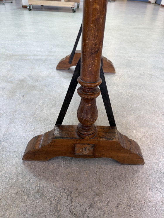 Consolle / tavolino in legno massello antico con ferro battuto – ca. 1900 – Console, Wood, Iron (photo 6 of 15)