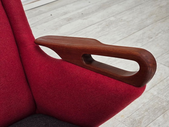 Image 1 of Sofá de dos plazas, diseño danés de Ch. F. Brodersen, década de 1960, retapizado.