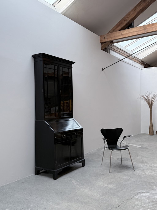 Display cabinet Buffet cabinet Cabinet Shelf Wood Brass Black 1950s