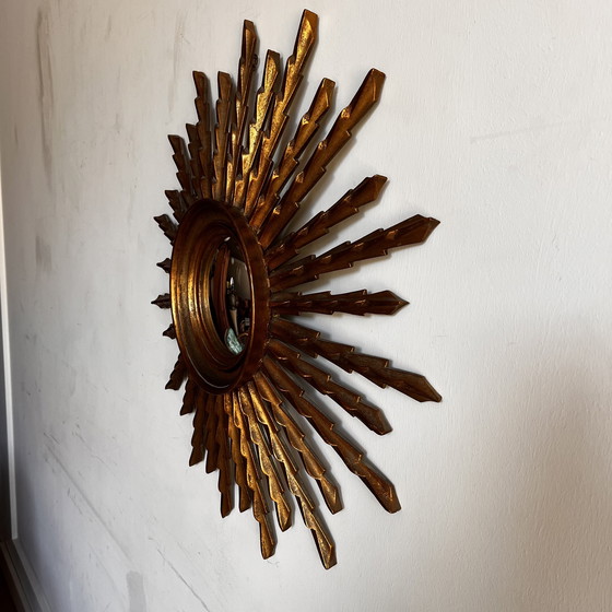 Image 1 of Espejo XL Sunburst de mediados de siglo