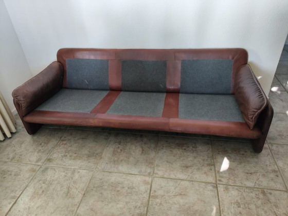 Image 1 of Ensemble de salon vintage De Sede - canapé 3 places + 2 fauteuils - cuir de buffle épais - 1970