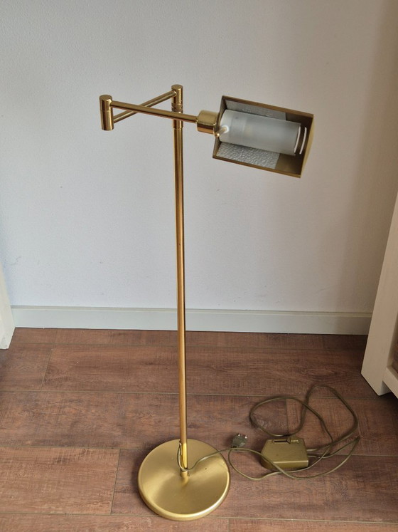 Floor light - Reading lamp - Notary floor lamp - Standard lamp - Holtkötter - Dimmer. – Brass (photo 7 of 17)