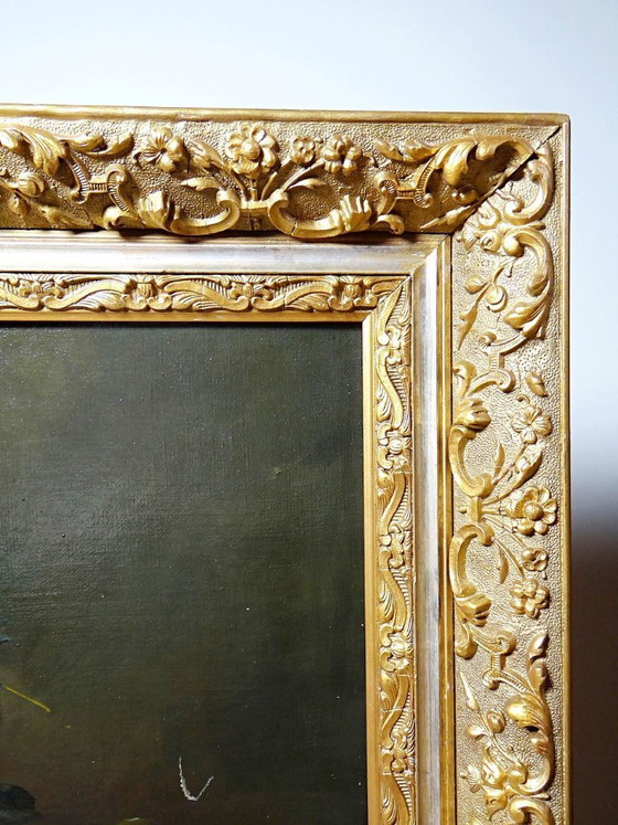 Image 1 of Large antique oil painting on canvas, bouquet of roses, signed, circa 1890-1910