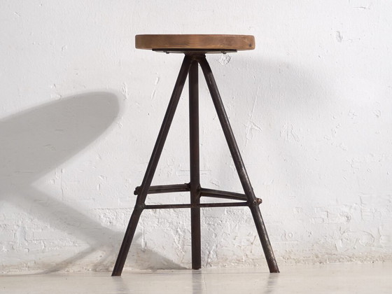 Sgabello rotondo in stile industriale (c.1960) #1 – Sgabelli, Iron, Industrieel (photo 11 of 16)