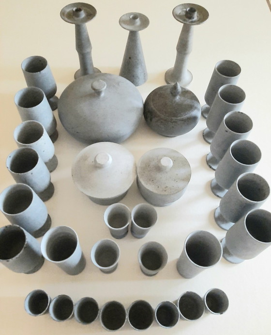 Image 1 of 37pcs.of Handmade Soapstone/Steatite  Tablewear Made In Brasil