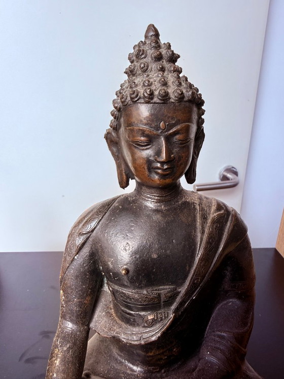 Shakyamuni Buddha Statue – Sculpture, Bronze, Wood (photo 2 of 8)