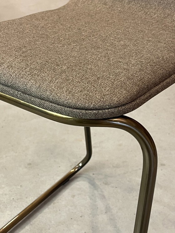 Image 1 of 2x Counter bar stool in bronze color upholstered brand Bogaerts