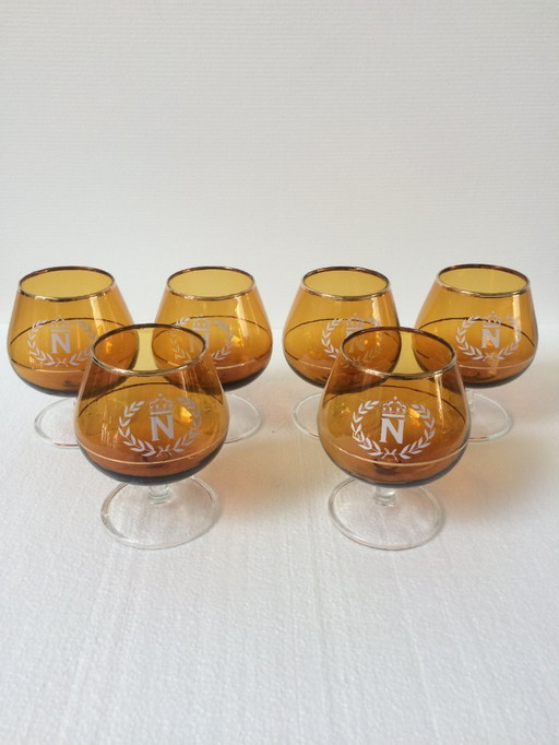 "Napoleon" Cognac Glasses x6