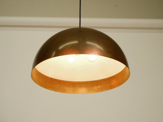 Image 1 of Rare Original 1960s Large Space Age Pendant Lamp with Copper Shade by Beisl Leuchten