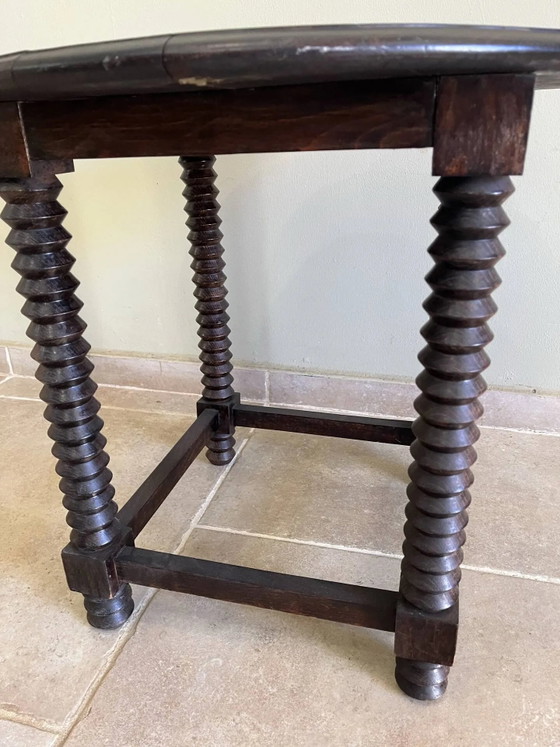 Side table with press screw style legs – Wood, Rustic (photo 4 of 14)