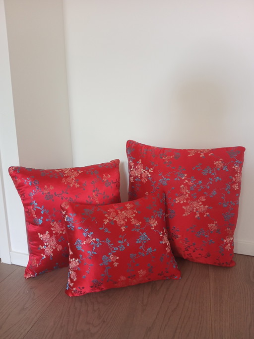 3 dekorative Kissen im japanischen Stil – kussentjes, Textile, Silk