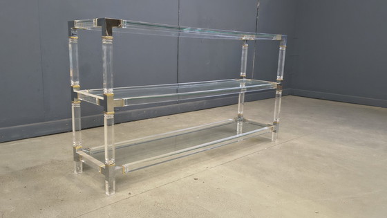 Image 1 of Chrome and lucite console table, 1970s