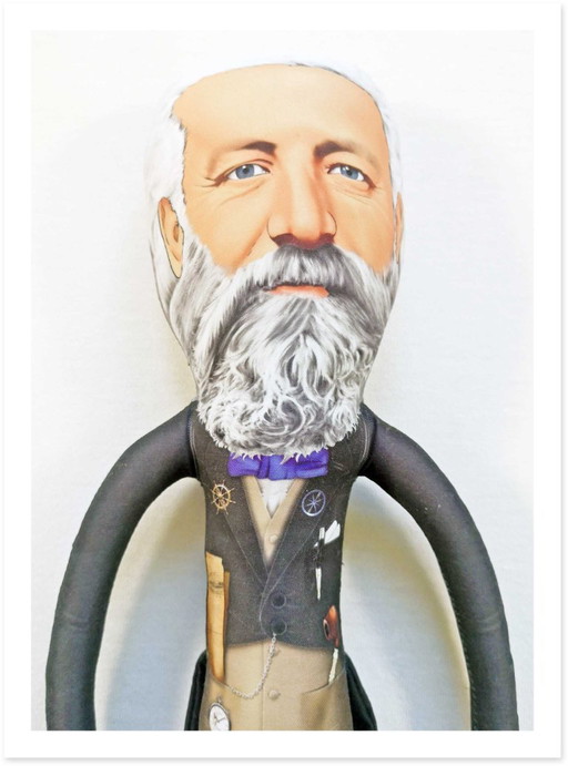 Jules Verne-cadeau | Cadeau voor boekenliefhebbers | Steampunk literaire decoratie | Handgemaakte Jules Verne-kunstpop