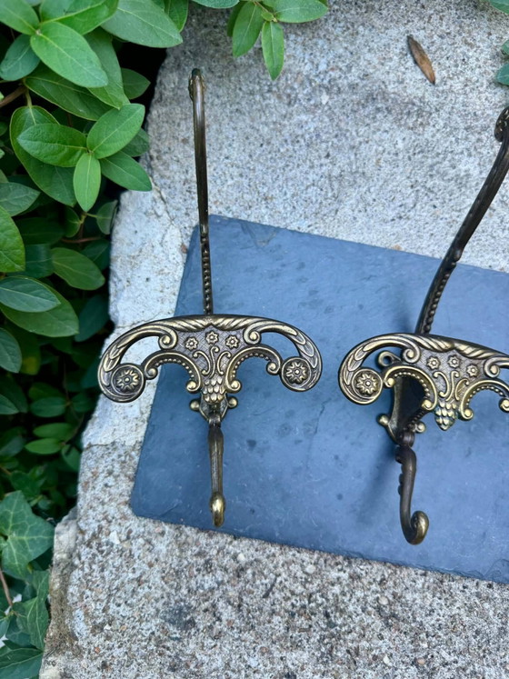 3 patères baroques en laiton massif – Portemanteaux, Brass, Barok (photo 5 of 8)