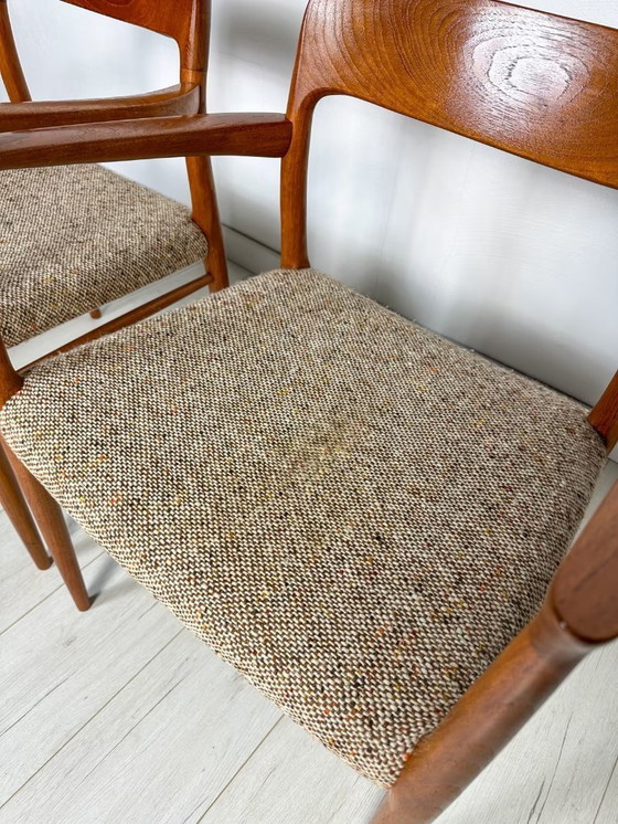 Image 1 of 2x Sedie da pranzo danesi in teak n. 56 di Niels O. Møller