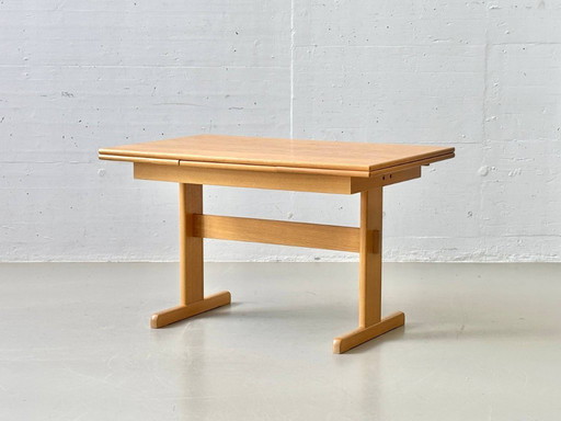 Scandinavian-style oak dining table with extendable ends, 1970s