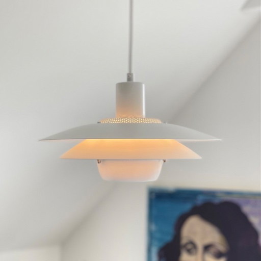 Lampe bol blanche Jeka vintage design danois Mid Century