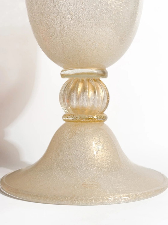 1950s Gilded Pulegoso Murano Glass Vase – Gold (photo 8 of 13)