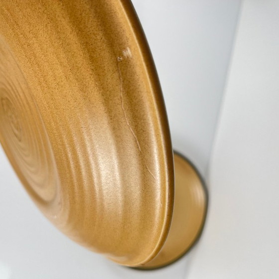 Image 1 of Set van 4 Salins-borden met groene rand, 20e eeuw