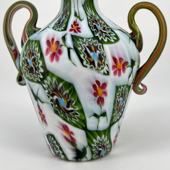 Image 1 of Vintage Murano Millefiori glass amphora – attr. Fratelli Toso