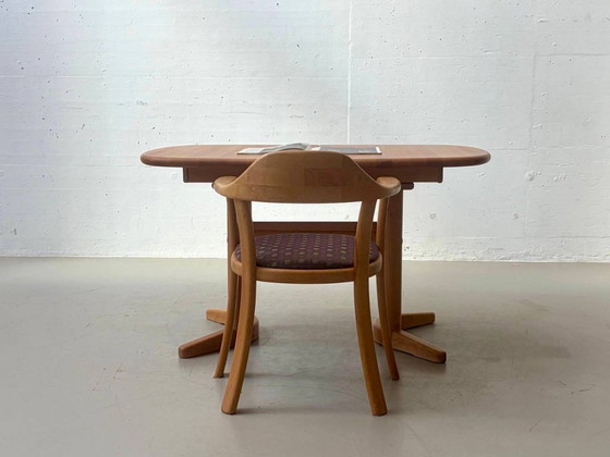 Table de salle à manger extensible de style vintage danois, fabriquée artisanalement en bois d'aulne, années (photo 3 of 13)
