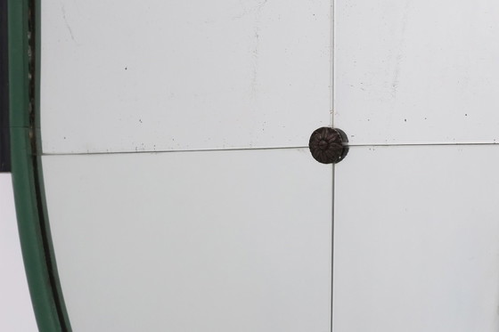 Image 1 of Miroir sculpté vert Art déco français, années 1930