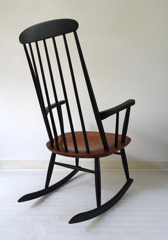 Roland Rainer High Back 1960 Sedia a dondolo IImari Tapiovaara – Hagafors Stolfabrik, Sedie a dondolo, Wood (photo 5 of 16)