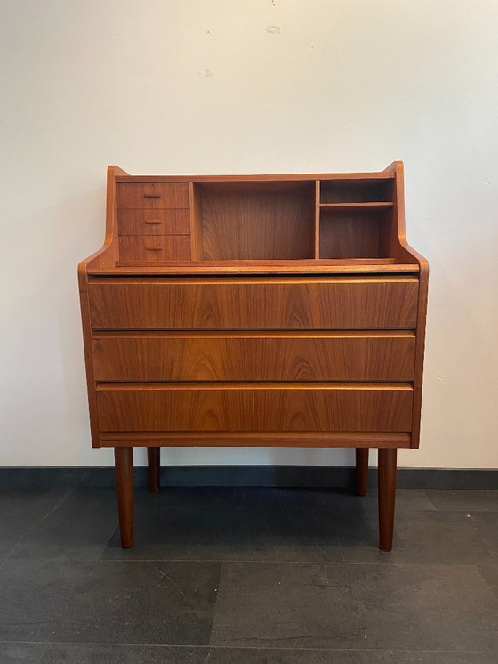 Image 1 of Vintage Danish secretaire with 3 drawers