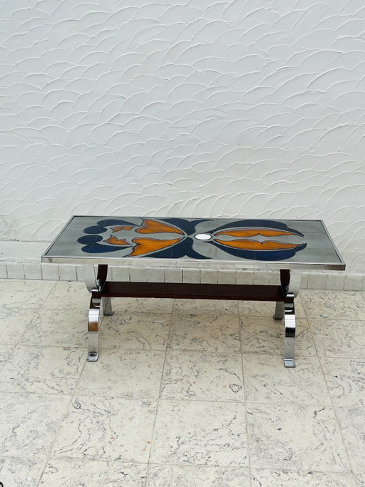 Tavolino Metakore in ceramica Vallauris, firmato Cedem – salontafels, Chrome (photo 2 of 18)