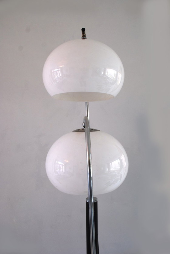 Image 1 of White Dijkstra Mushroom Swing Arm Space-Age Floor Lamp
