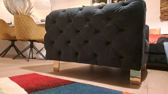 Sofa mit einem Sessels – Sofagarnitur, Samt (photo 6 of 6)