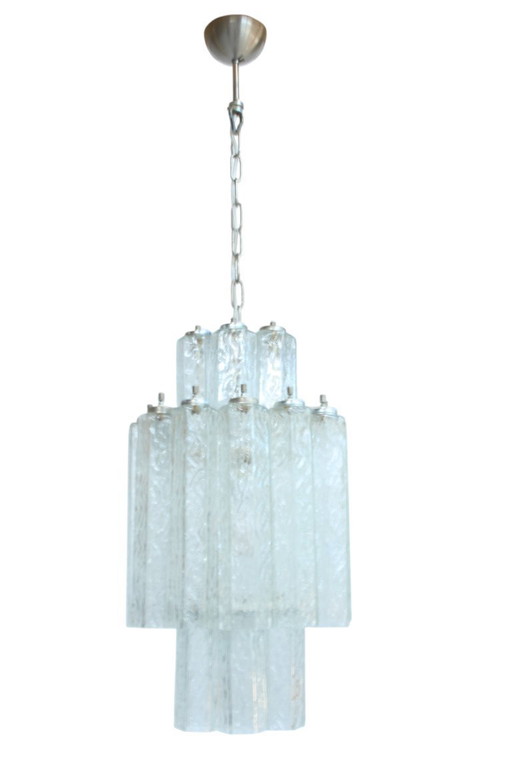 Chandelier with Murano tubes Vintage attributed to Venini