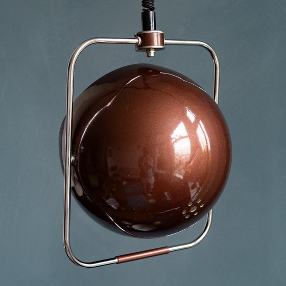 Image 1 of Bruine Gepo Jaren 70 Eyeball Hanglamp