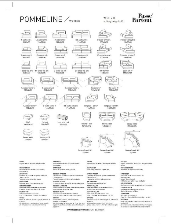 Image 1 of Passe Partout Pommeline Banana 3-zits – Iconische designbank