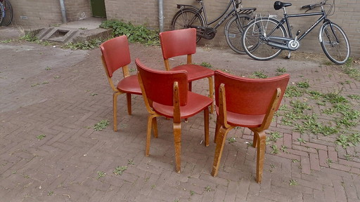 Set van 4 Cor Alons jaren ‘50 keukenstoelen