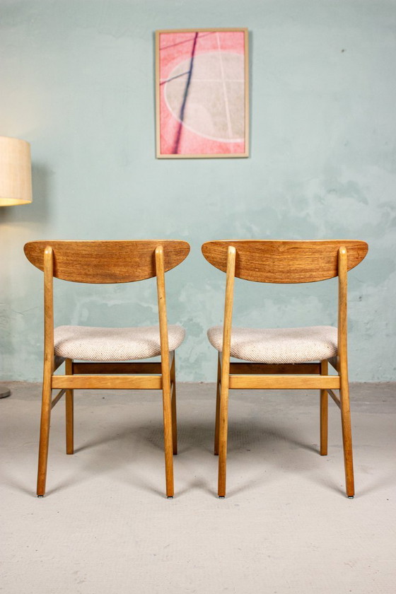 Image 1 of 4x Vintage teakhouten stoel Farstrup 210 Deens Mid Century