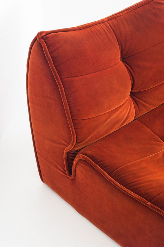 Fauteuil lounge vintage en velours. Distribué par Cinna. France, années 1980. – Velvet (photo 9 of 12)