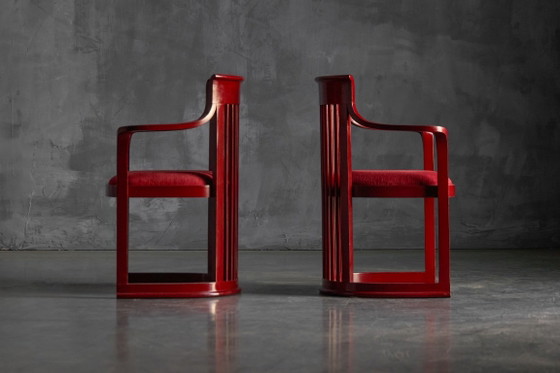 Image 1 of Japanese Dining Set in the Style of Frank Lloyd Wright, Belgium, 1940s