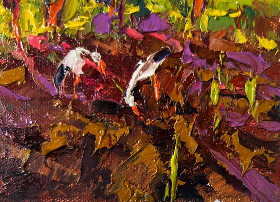 Image 1 of Original Oil Painting Summer Sunset Landscape The un sets and speaks of peace