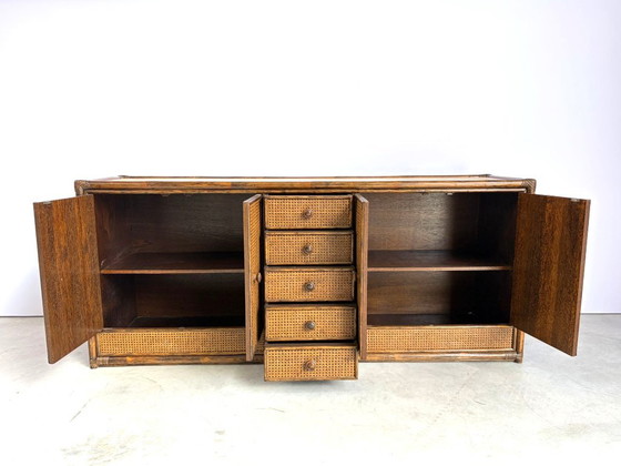 Vintage Rattan And Travertine Sideboard, 1960s – Dressoirs, Wood (photo 6 of 12)