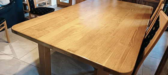 Uitzonderlijke eettafel van massief kastanjehout, 220 x 120 cm x 78 cm (photo 4 of 11)