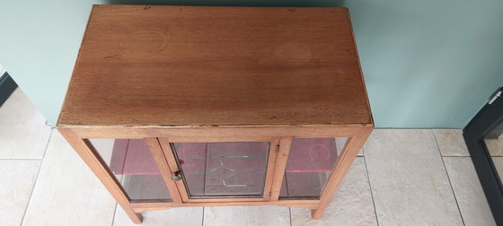 Image 1 of Magnifique meuble à thé ancien en verre taillé