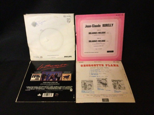 Lot of 3 Vintage 45 RPM Vinyl Records - G. Palma, Los Lobos, J.C. Borelly - 2Y06